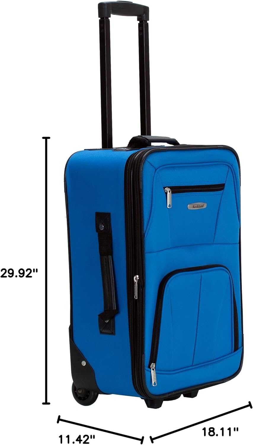 Rockland Journey Softside Upright Luggage Set,Expandable, Blue, 4-Piece (14/19/24/28) - Image 8