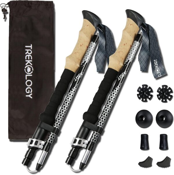 Trekology Trek-Z Collapsible Hiking & Trekking Poles - Balance Support for Seniors, Women, and Men, 2pc Per Set - Image 2