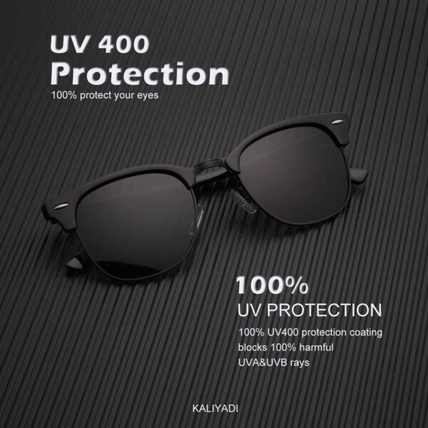 KALIYADI Sunglasses Men Polarized Sunglasses for Men Women Unisex Semi-Rimless Frame Retro Driving Sun Glasses UV Blocking - Image 5