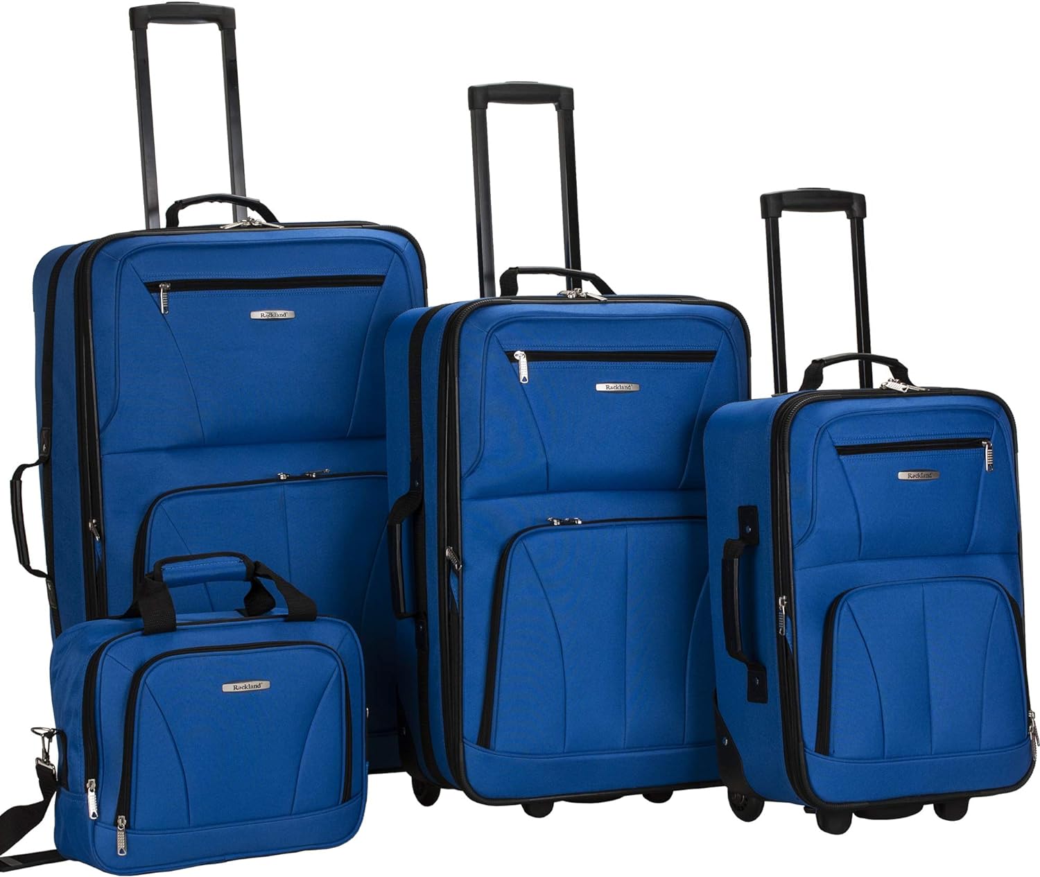 Rockland Journey Softside Upright Luggage Set,Expandable, Blue, 4-Piece (14/19/24/28) - Image 2