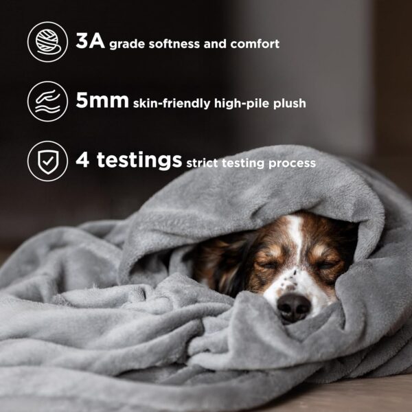 Bedsure GentleSoft Fleece Blanket Twin Size Grey - 300GSM Lightweight Plush Fuzzy Cozy Soft Warm Blanket for Bed, Sofa, Couch, Travel, Camping, 60x80 inches - Image 6
