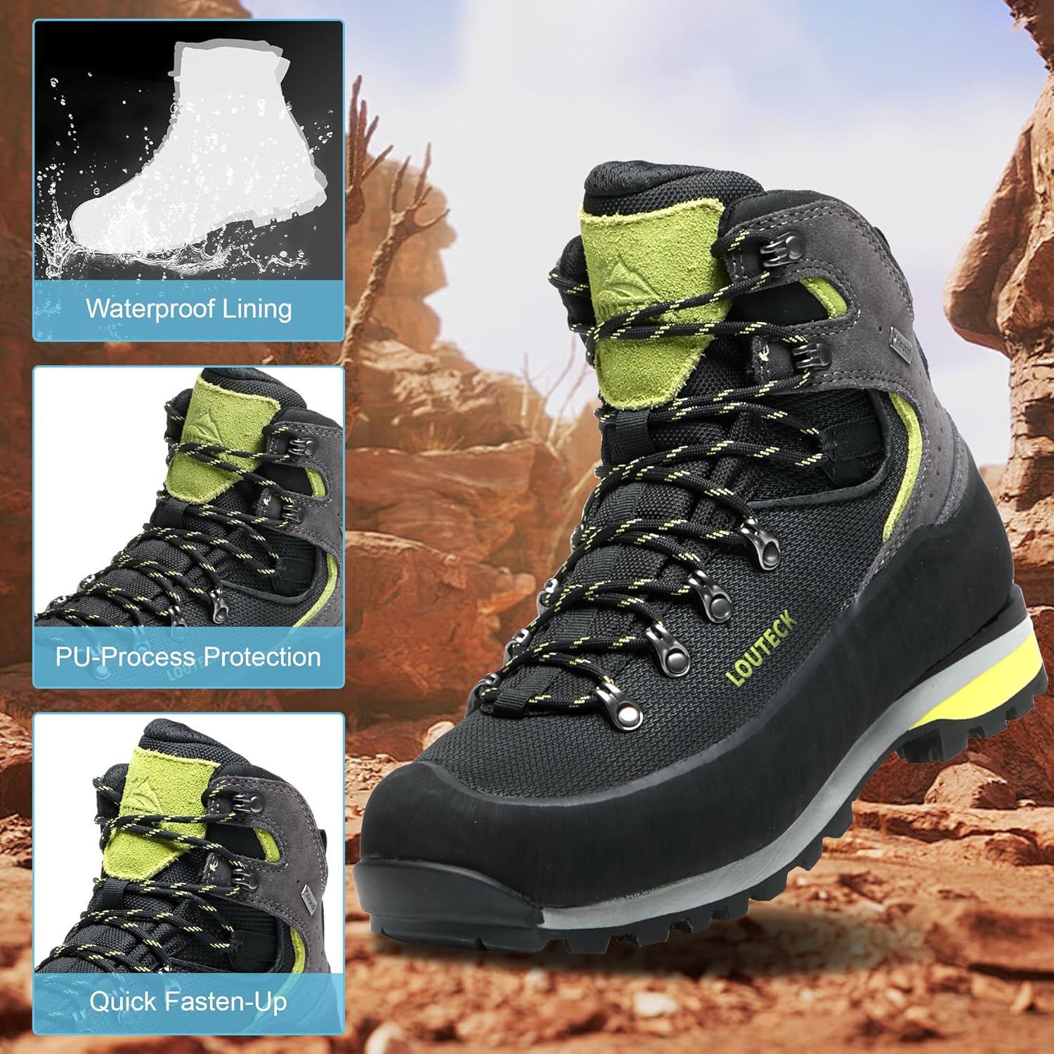 Men's Hiking Boots – Durable and Comfortable Men's Climbing Boots for Rugged Outdoor Adventures, Perfect for Hiking, and Climbing - Image 6