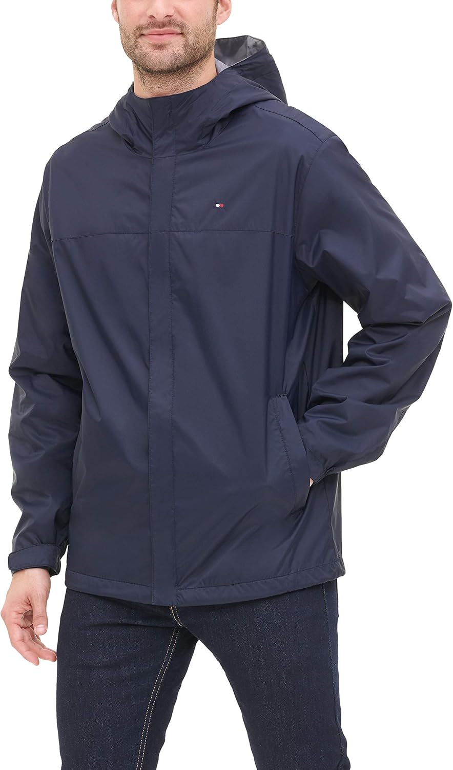 Tommy Hilfiger Men's Lightweight Breathable Waterproof Hooded Jacket - Image 6