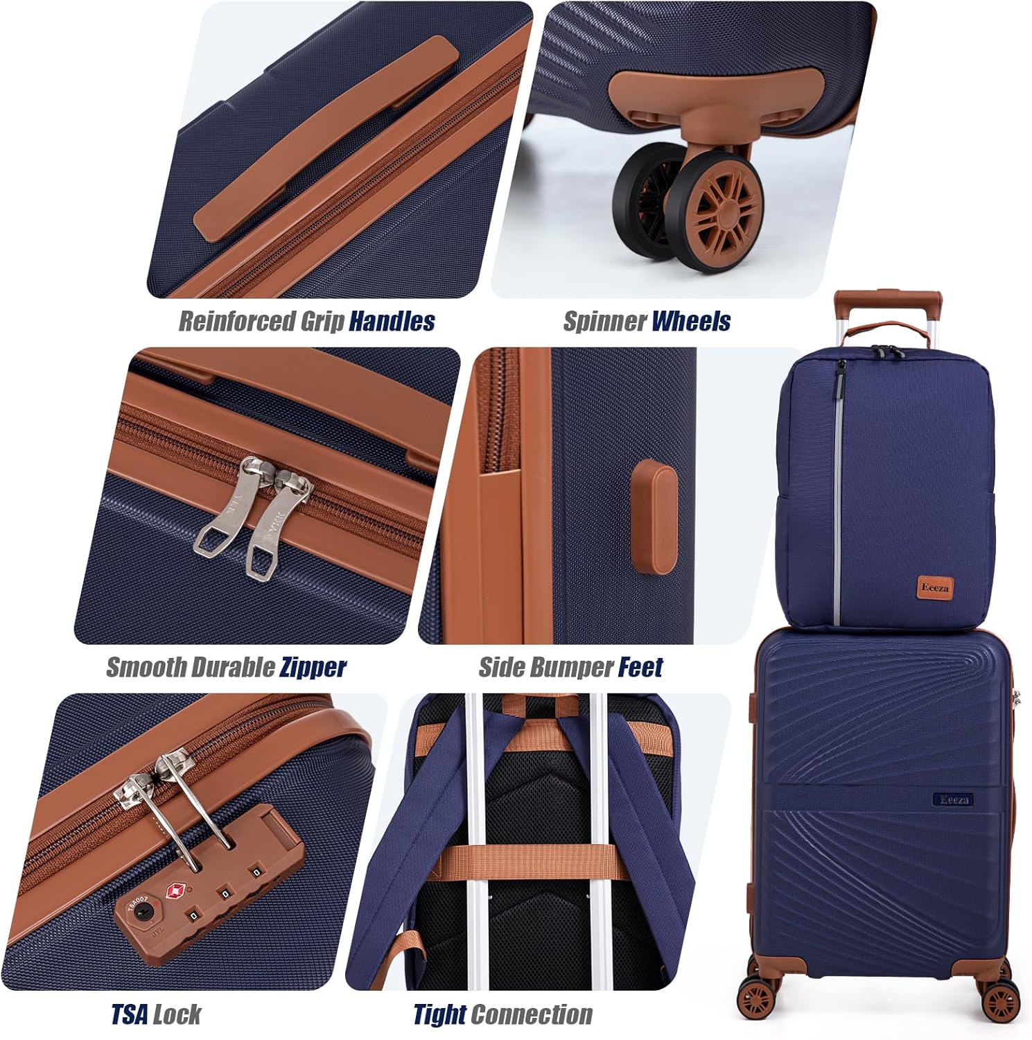 Luggage Sets 3 Piece, Suitcases with Wheels, ABS Hard Case Luggage with TSA Lock Spinner Wheels, Carry On Luggage Set (20inch) - Image 5