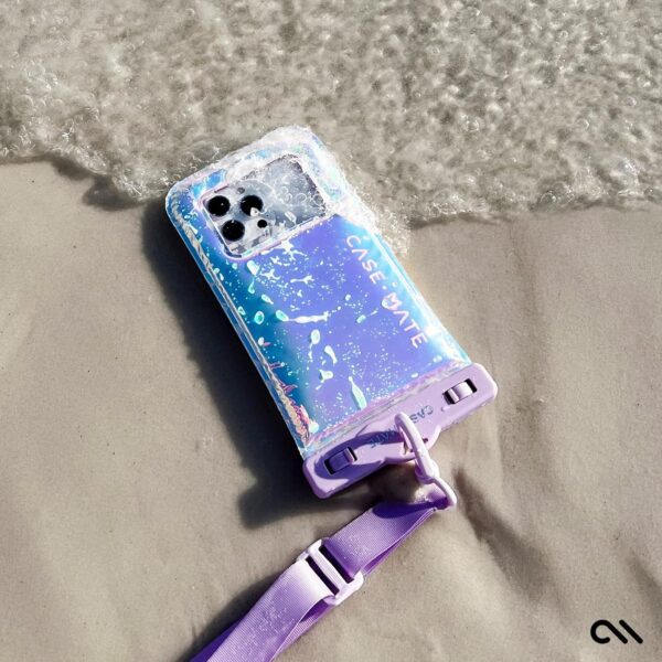 Case-Mate Soap Bubble IP68 Waterproof Phone Pouch - Floating Waterproof Phone Case w/Crossbody Lanyard - Cruise Ship Travel Essentials - Compatible w/All Devices - Touchscreen Friendly - Iridescent - Image 9