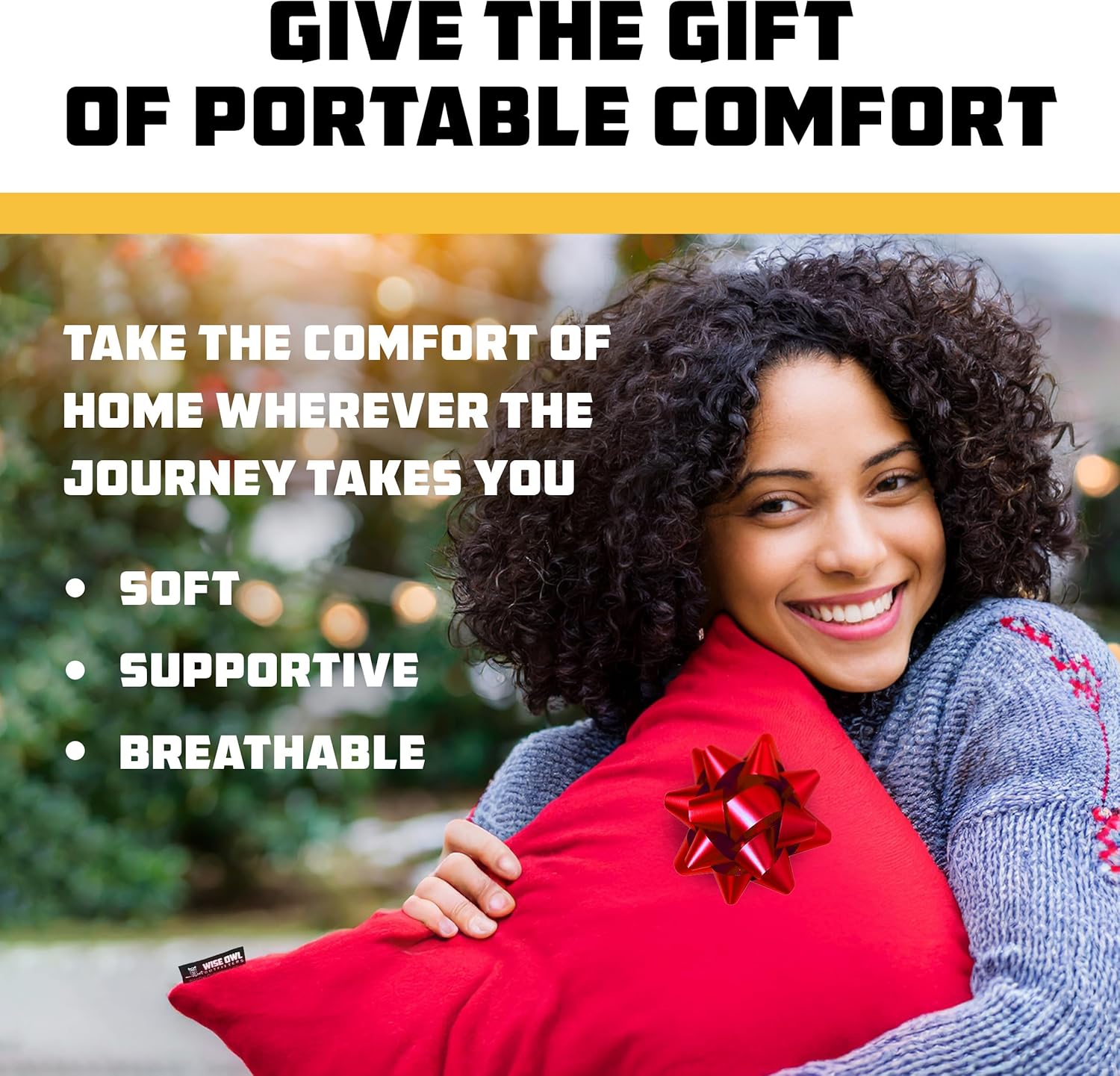 Wise Owl Outfitters Camping Pillow – Memory Foam Travel Pillow for Airplane Sleeping, Hiking, Backpacking & Outdoor Use - Small & Portable for Adults, Car, Camp & Tent - Image 5