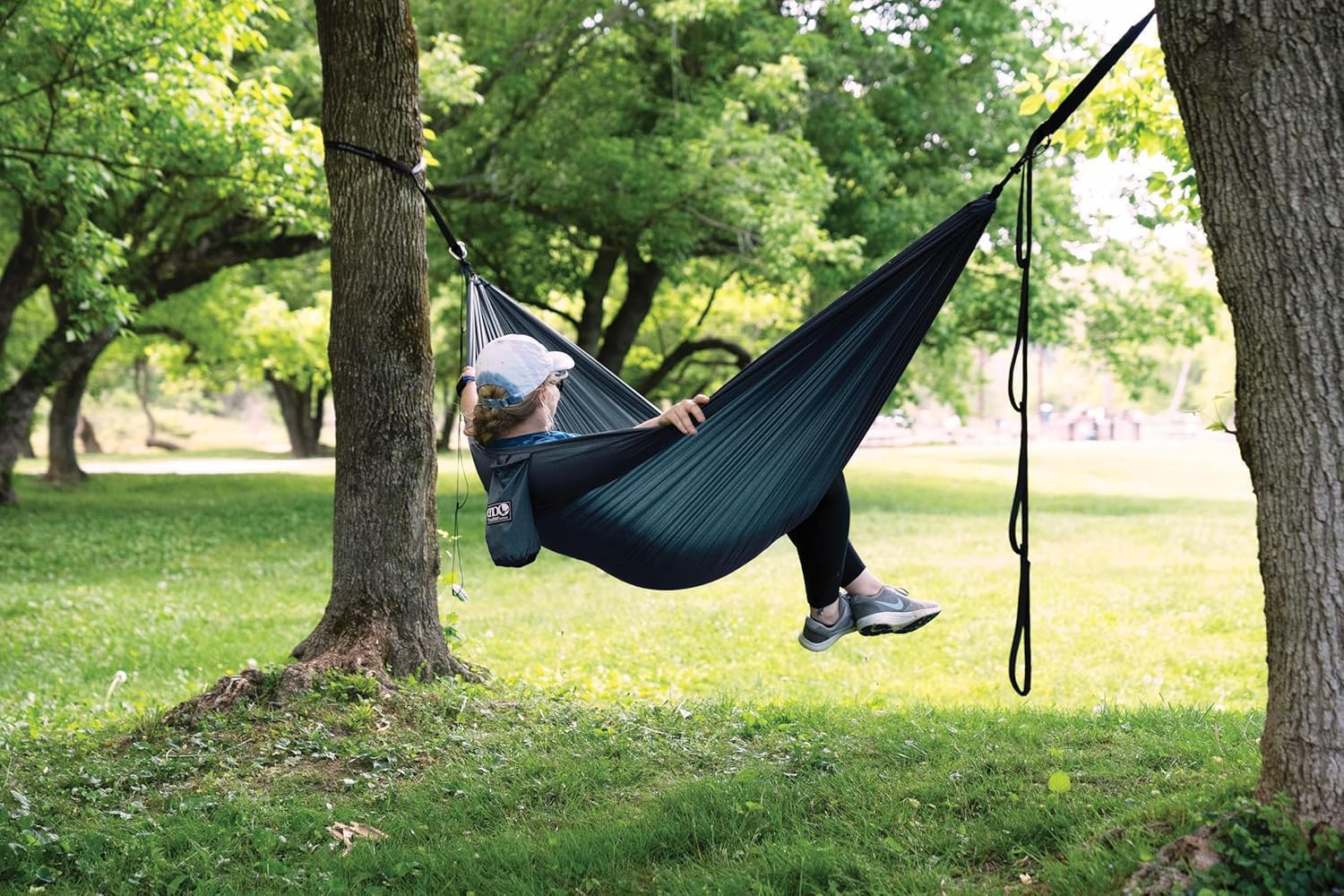 ENO TravelNest Hammock & Straps Combo - Portable Hiking and Camping Hammock with Straps Included - Travel Hammock for Camping, Hiking, Backpacking, a Festival, or The Beach - Marine - Image 11
