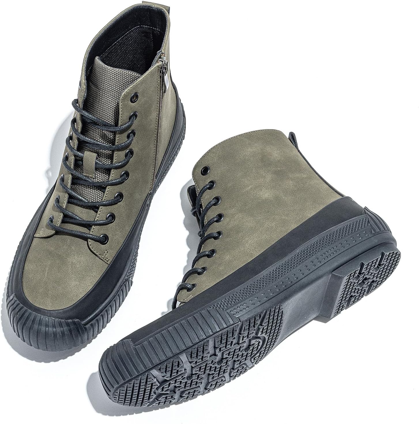 Men's Outdoor Hiking Boots Waterproof High Top Anti Slip Casual Work Boots with Rubber Sole for Trekking, Walking, Travel, Fall Winter - Image 8