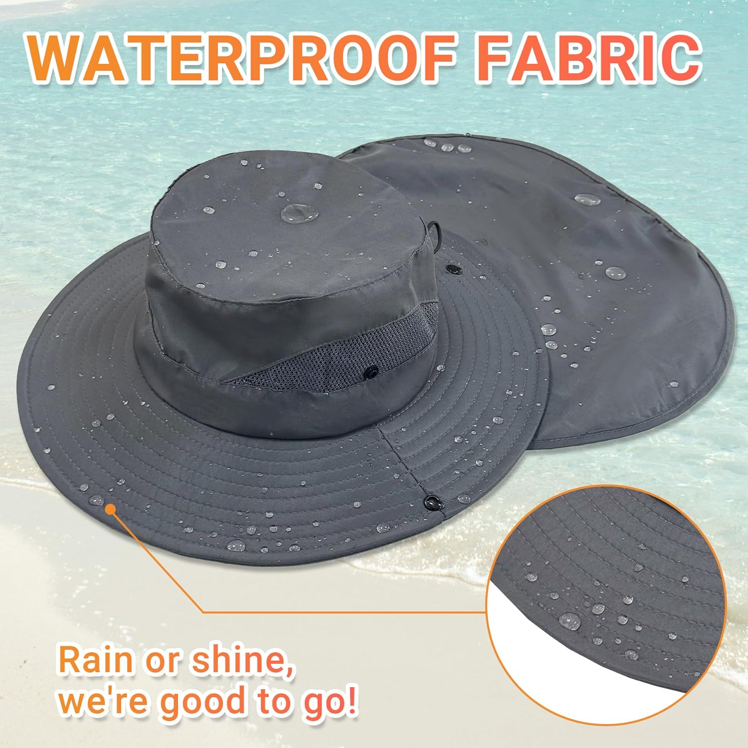 NPQQUAN Sun Hats for Men Women with Neck Flap UPF 50+ UV Protection Wide Brim Bucket Hat Safari Hiking Fishing Hats - Image 6