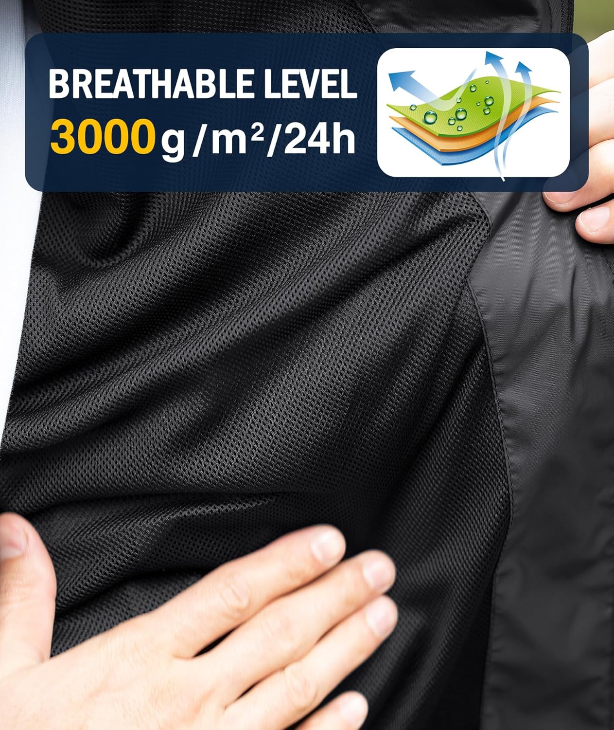 SWISSWELL Rain Jacket Men Waterproof Windbreaker, Lightweight Hooded Raincoat for Daily Casual - Image 4