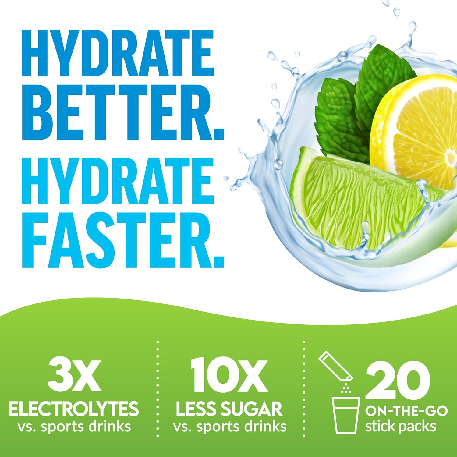 FORCE FACTOR Liquid Labs Electrolytes Powder Packets—Lemon Lime—Hydration Packets to Make Electrolyte Water with 5 Essential Electrolytes, Vitamins, Minerals, and Antioxidants, 20 Stick Packs - Image 7