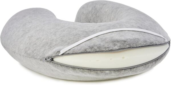 Amazon Basics Memory Foam Semicircular Neck Pillow, Grey - Image 3