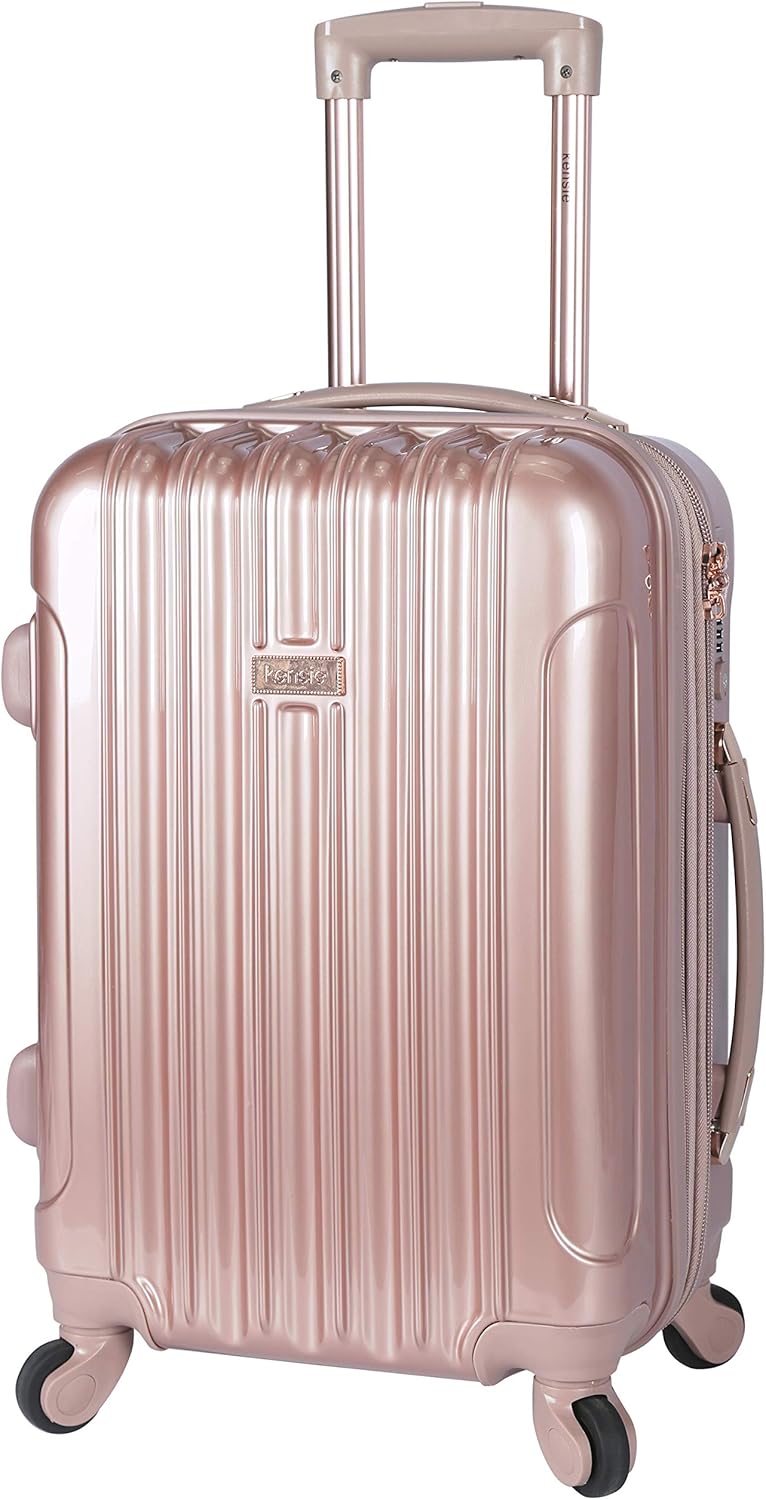 kensie 20" "Alma" Carry-On TSA-Lock Spinner Luggage, Rose Gold - Image 9