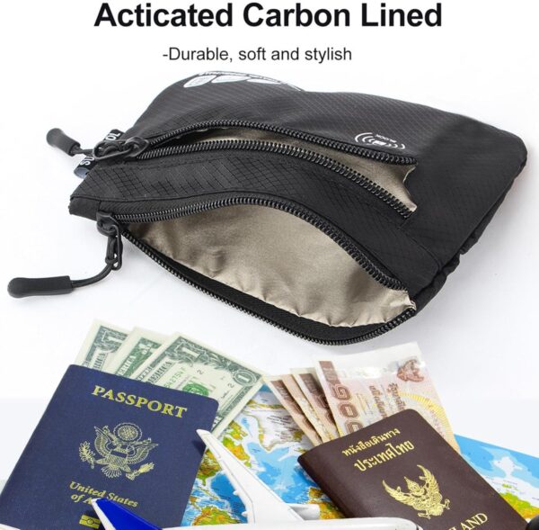 SUPACOOL Passport Holder Bag, Travel Wallet for Men Women Family, Passport Pouch, Card Holder Organizer, RFID Blocking, Two-piece Set(Black) - Image 9