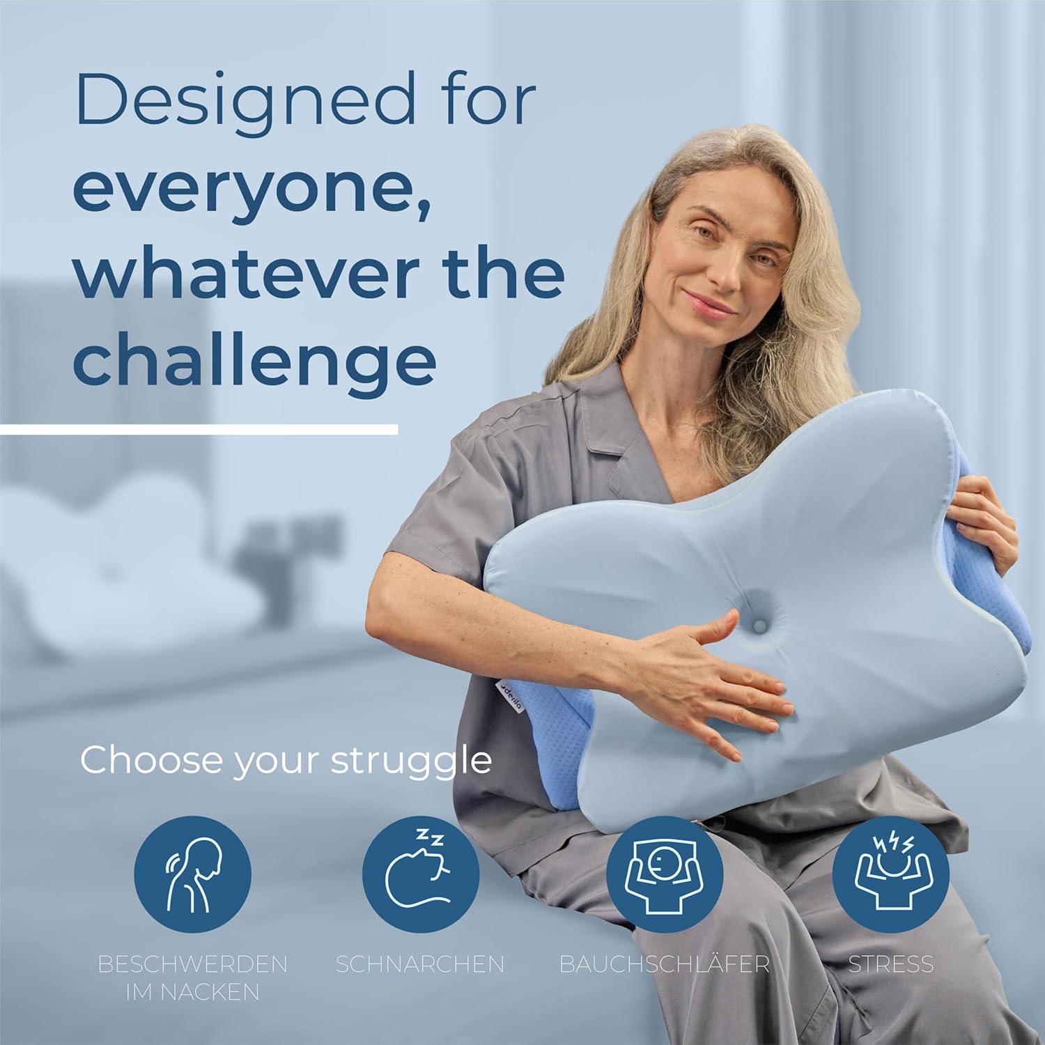 Derila Ergo Cervical Neck Pillow for Sleeping Ergonomic Pillow Contour Neck Support Memory Foam Pillows for Back, Side Sleeper Pillows 21.25 x 14.17 x 4.72 inches - Image 9