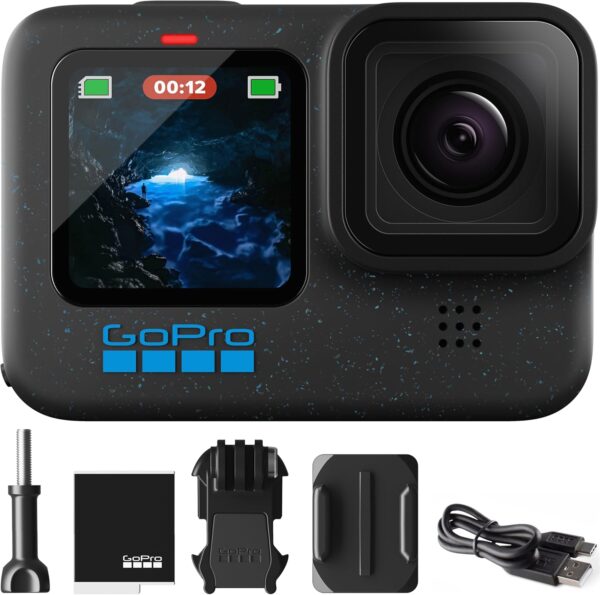 GoPro Hero12 Black E-Commerce Package - Waterproof Action Camera with 5.3K60 Ultra HD Video, 27MP Photos, HDR, 1/1.9" Image Sensor, Live Streaming, Webcam, Stabilization - Image 2