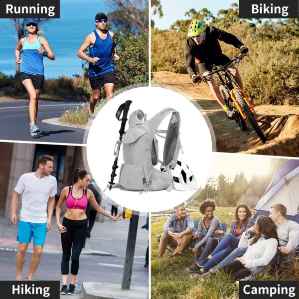 Hydration Pack Backpack, Lightweight Water Backpack with 2L Leakproof Hydration Bladder Daypack for Men Women,Running Hydration Vest for Outdoor Trail - Image 7
