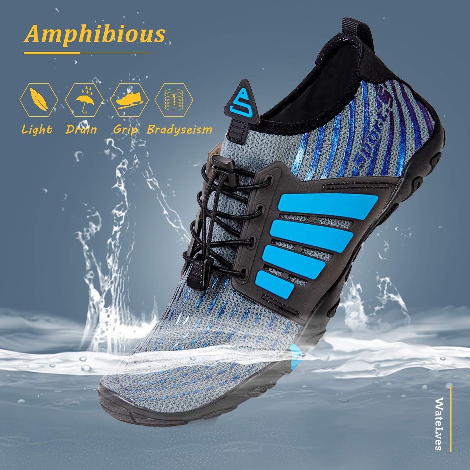 WateLves Water Shoes Mens Womens Beach Swim Shoes Quick-Dry Aqua Socks Pool Shoes for Surf Yoga Water Aerobics - Image 3