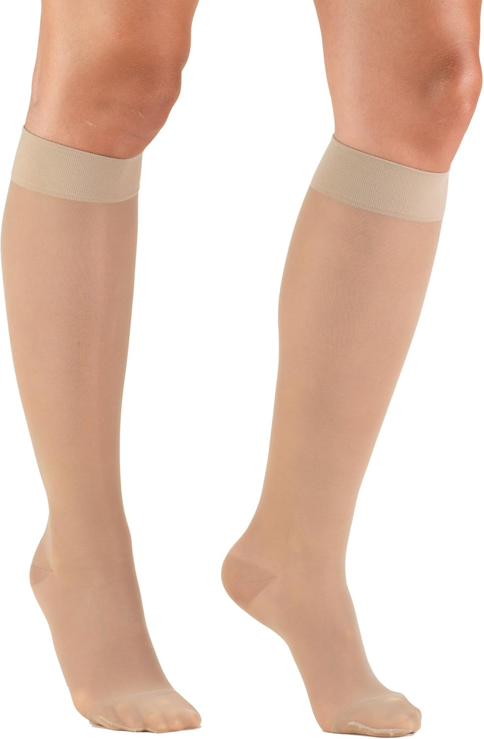 Truform Sheer Compression Stockings, 15-20 mmHg, Women's Knee High Length, 20 Denier, Nude, Medium - Image 2