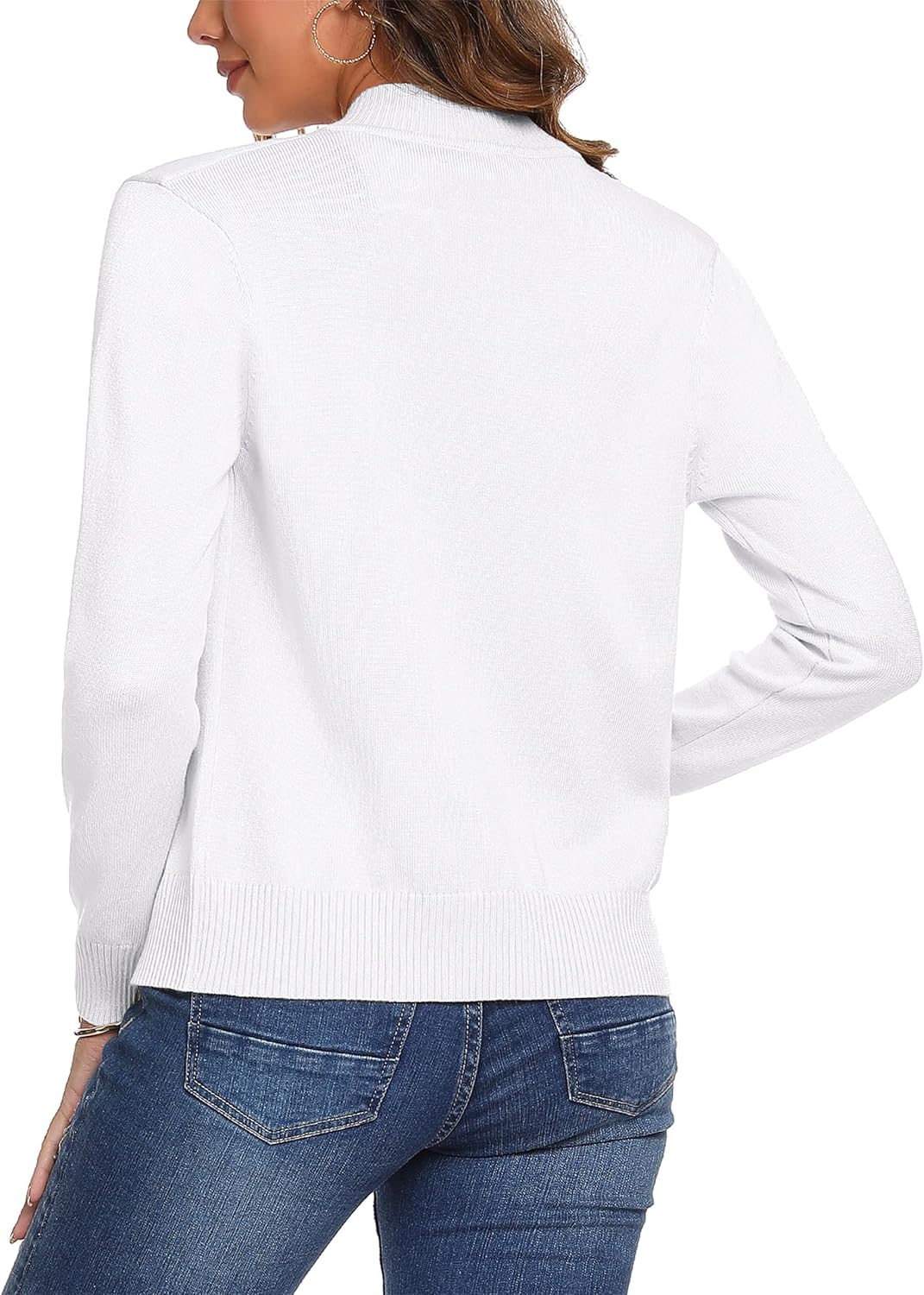 Totatuit Womens Long Sleeve Knitted Zip Up Sweater Cardigans Sweaters Lightweight Zipper Sweatshirts Jacket - Image 4