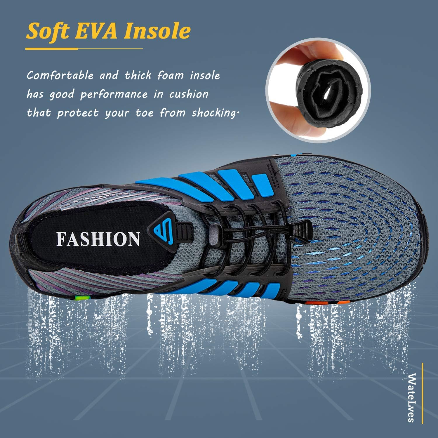 WateLves Water Shoes Mens Womens Beach Swim Shoes Quick-Dry Aqua Socks Pool Shoes for Surf Yoga Water Aerobics - Image 6