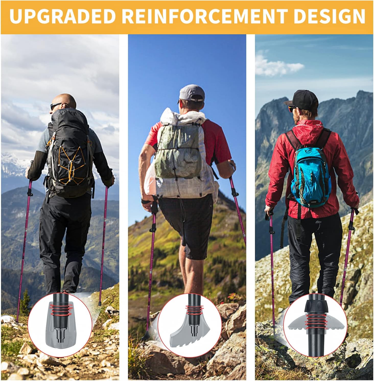 Covacure Hiking Poles Collapsible Trekking Poles - Aluminum Alloy 7075 Walking Sticks for Hiking with Telescopic & Foldable Tri-fold Design Hiking Gear for Women Men, Hiking, Camping, Climbing - Image 8