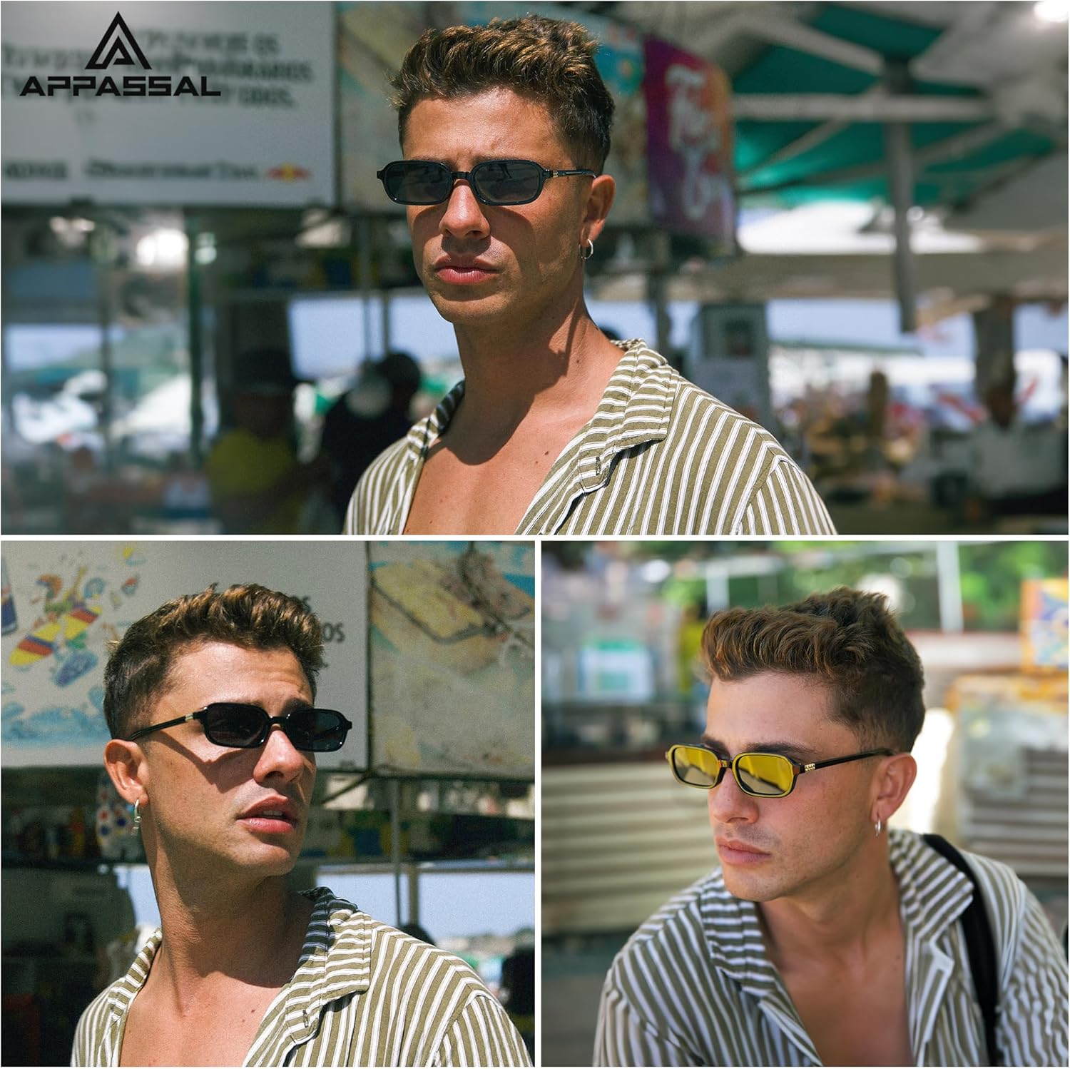 Retro Rectangular Sunglasses for Women Vintage Fashion Trendy Funny Small 90s Square Sunnies 2025 AP3698 - Image 4