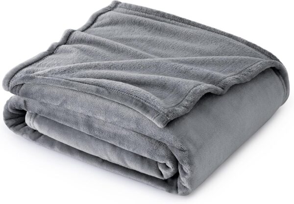 Bedsure GentleSoft Fleece Blanket Twin Size Grey - 300GSM Lightweight Plush Fuzzy Cozy Soft Warm Blanket for Bed, Sofa, Couch, Travel, Camping, 60x80 inches - Image 9