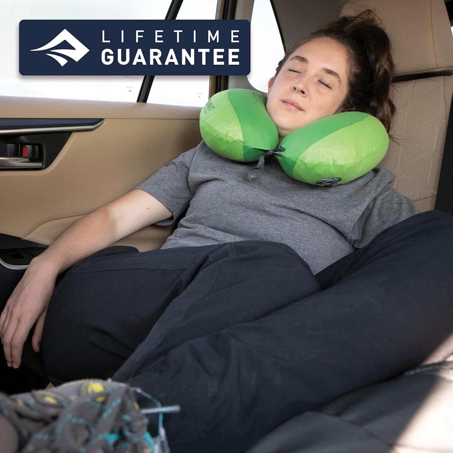 Sea to Summit Aeros Premium Traveller Inflatable Neck Pillow, Navy Blue - Image 8