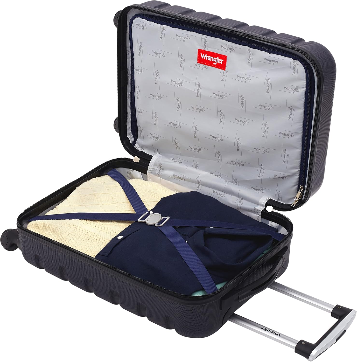 Wrangler 21.5" Spinner Carry-On Luggage, Navy Blue - Image 6