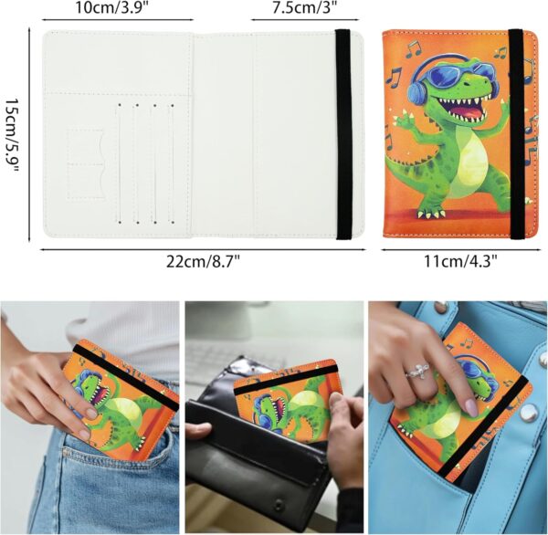 Dinosaur Passport Holder for Women and Men PU Leather Passport Cover for Travel - Image 6