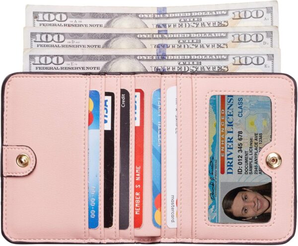 Toughergun Wallet Women Rfid Blocking Small Compact Bifold Luxury Leather Pocket Wallet Ladies Mini Purse with ID Window - Image 3