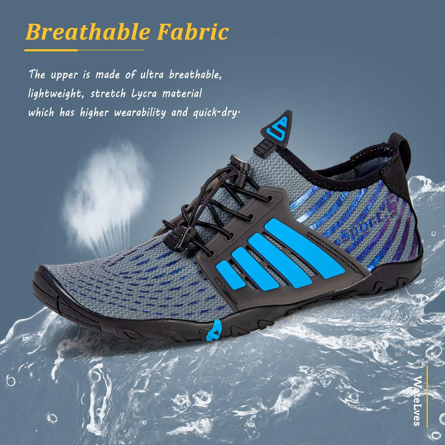WateLves Water Shoes Mens Womens Beach Swim Shoes Quick-Dry Aqua Socks Pool Shoes for Surf Yoga Water Aerobics - Image 4