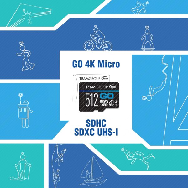 TEAMGROUP GO Card 256GB Micro SDXC UHS-I U3 V30 4K for GoPro & Action Cameras High Speed Flash Memory Card with Adapter for Outdoor, Sports, 4K Shooting TGUSDX256GU303 - Image 6
