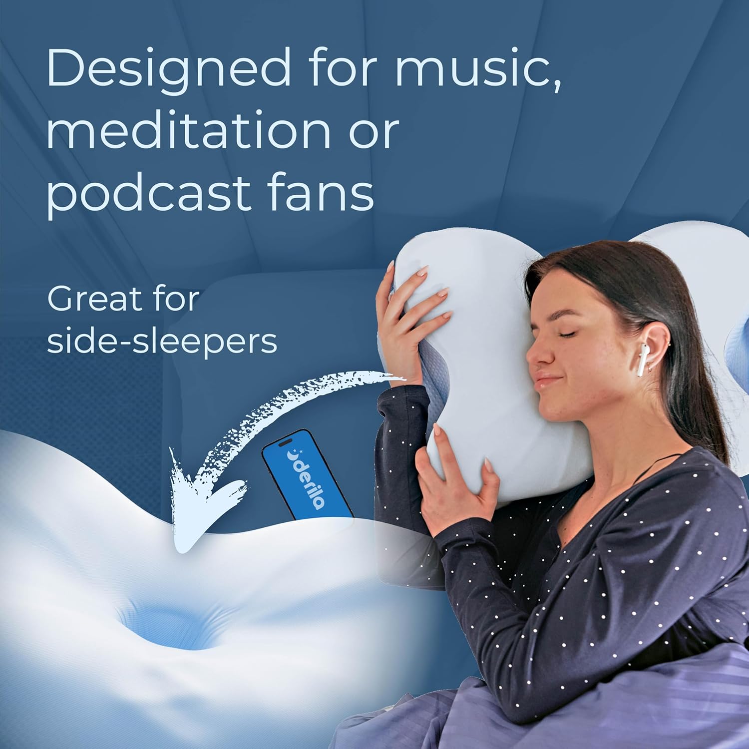 Derila Ergo Cervical Neck Pillow for Sleeping Ergonomic Pillow Contour Neck Support Memory Foam Pillows for Back, Side Sleeper Pillows 21.25 x 14.17 x 4.72 inches - Image 11