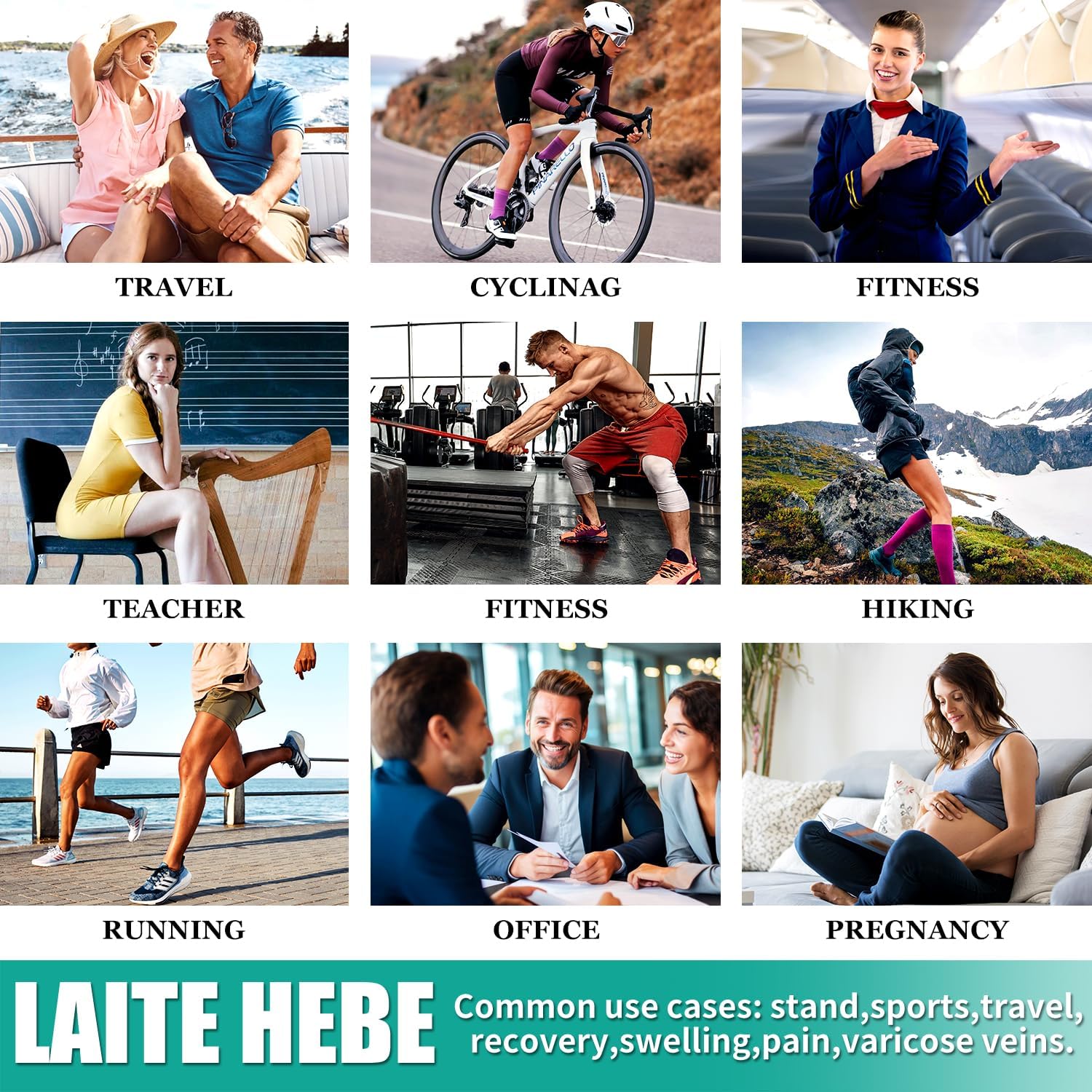 Laite Hebe 3 Pack Compression Sock-Compression Sock For Women and Men Circulation -Best for Running,Athletic Sports - Image 7