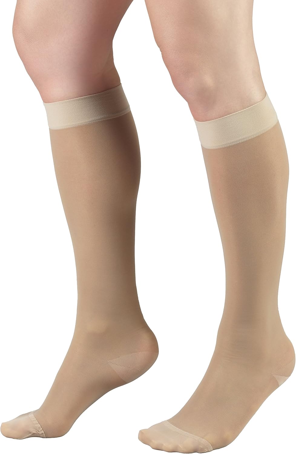 Truform Sheer Compression Stockings, 15-20 mmHg, Women's Knee High Length, 20 Denier, Nude, Medium - Image 7