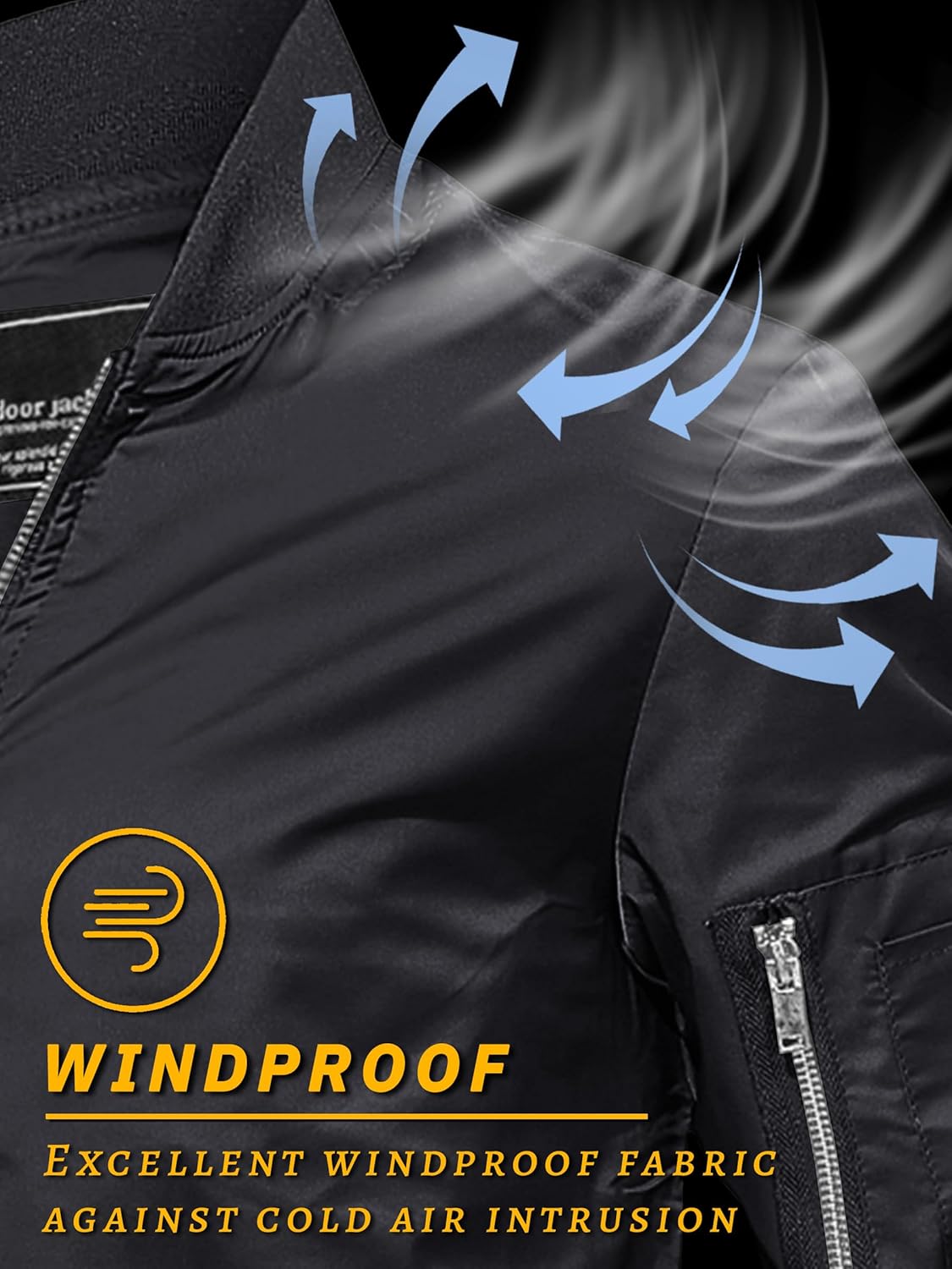 TACVASEN Men's Bomber Jacket Lightweight Casual Spring Fall Windbreaker Zip Up Coat with Pocket - Image 4