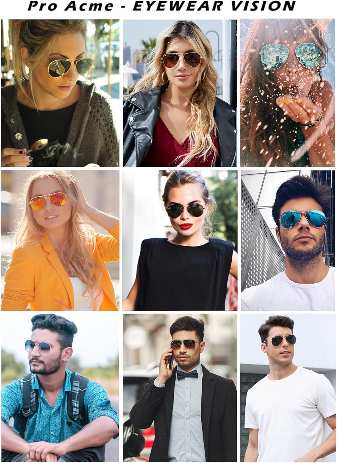 Pro Acme Classic Aviator Sunglasses for Women & Men Metal Frame UV400 Driver Sunglasses - Image 5