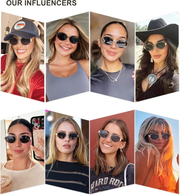 SOJOS Retro Oval Sunglasses for Women Trendy Classic Shades UV400 Protection SJ1256 - Image 3