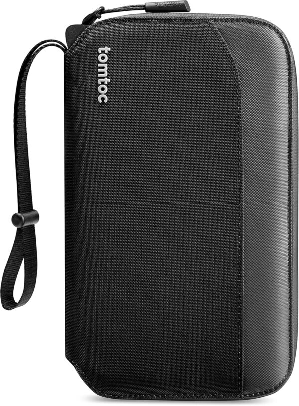 tomtoc Passport Holder Family with RFID Blocking, Passport Wallet Women Men, with Airtag & Sim Card Holder and Eject Pin, Travel Document Organizer with Wrist Strap, Up to 4 Passports, Water-resistant - Image 2