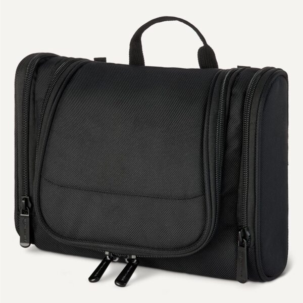 Amazon Essentials Spacious Toiletry Bag, Hanging Cosmetic Dopp Kit with Compartments, Portable, Polyester, Black (Previously Amazon Basics) - Image 6