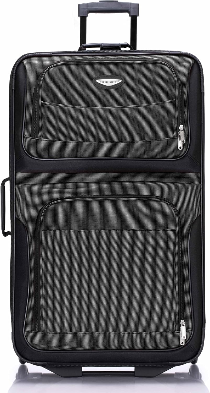 Travel Select Amsterdam 29-Inch Softside Expandable Rolling Upright Luggage, Lightweight 2-Wheel Check-In Suitcase with Push-Button Handle, Gray - Image 3