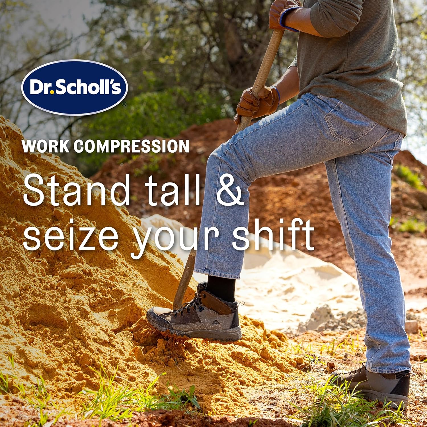 Dr. Scholl's mens Athletic & Work Compression Over the Calf Socks - 1 & 3 Pairs - Fatigue Relief - Image 6