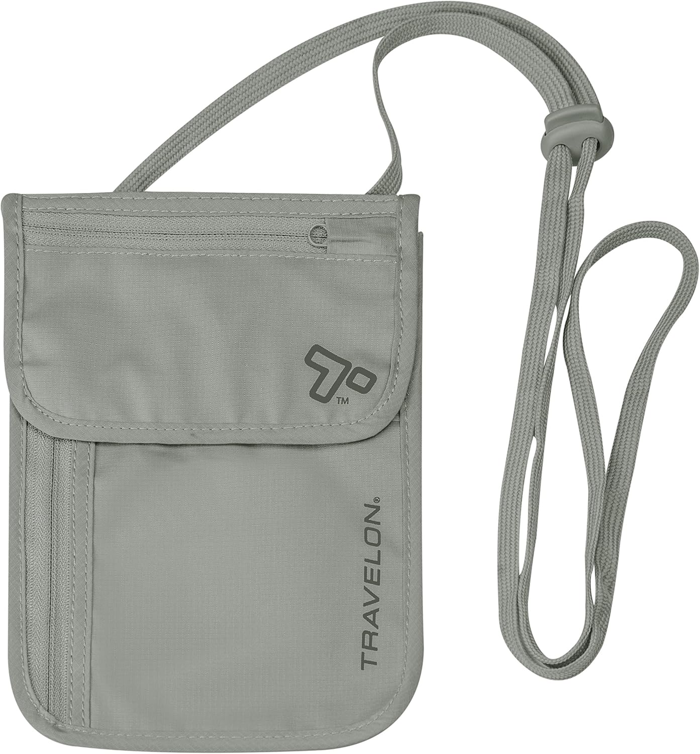 Travelon Rfid Blocking Undergarment Neck Pouch Travel Wallet, Gray, One Size - Image 2