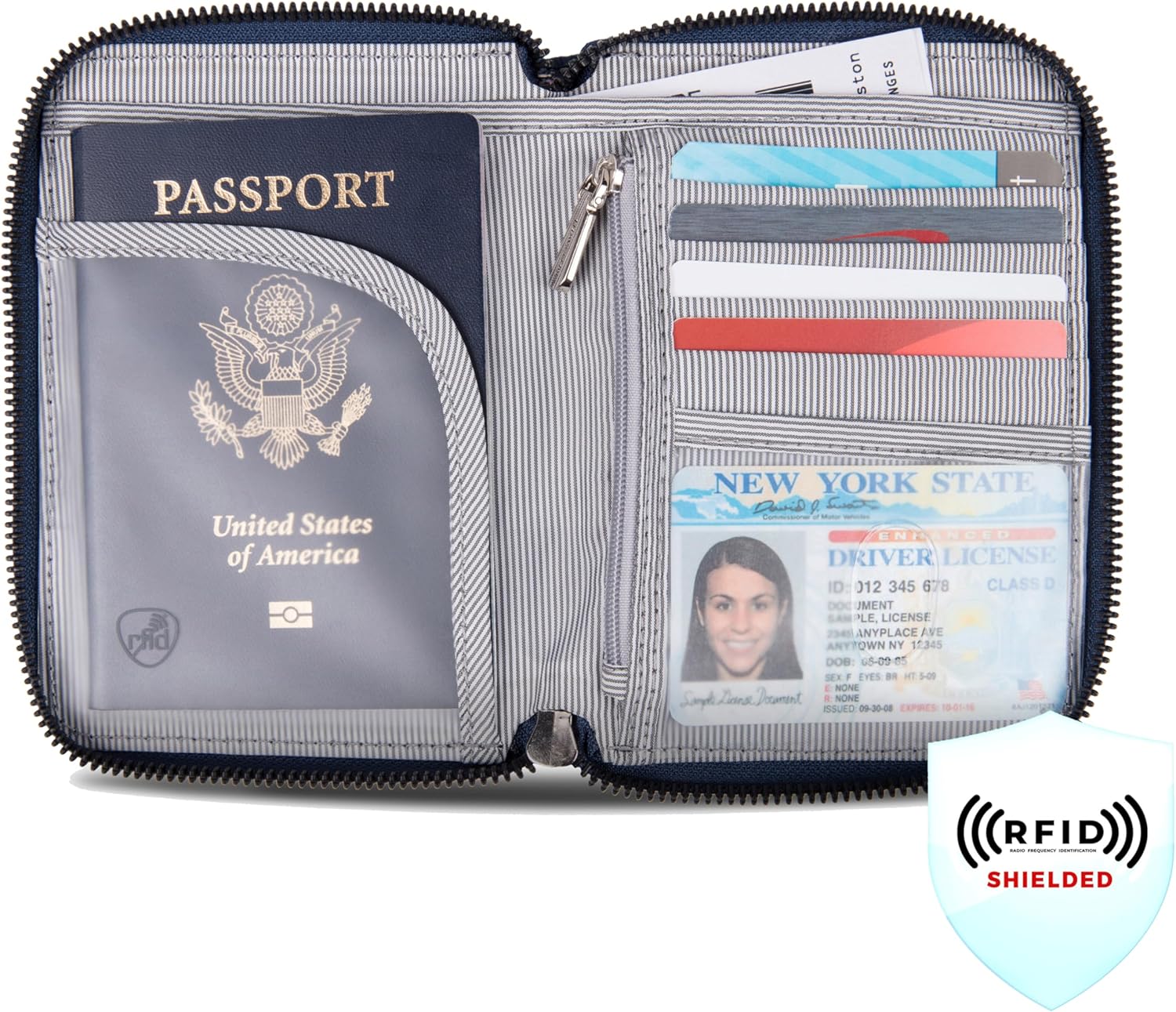 Travelon RFID Blocking Passport Zip Wallet - Image 4