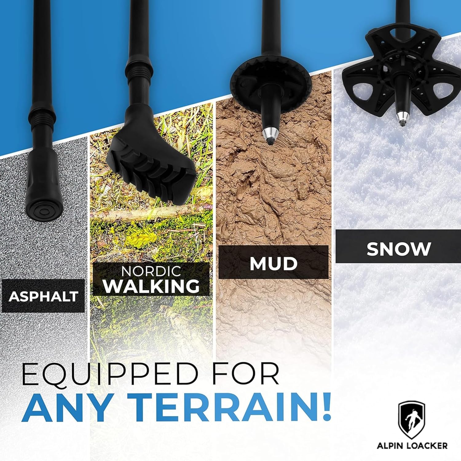 ALPIN LOACKER Collapsible Trekking Poles for Hiking I Carbon or Aluminum Hiking Poles Ultra Lightweight I Adjustable Trekking Poles for Women and Men with Cork Grip - Image 6