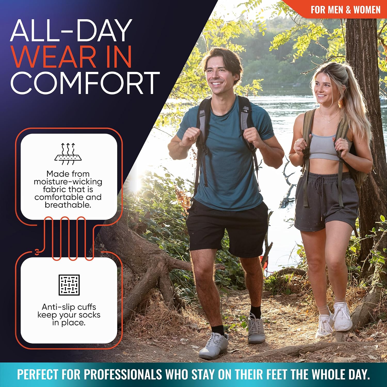Compression Socks 20-30mmHg for Plantar Fasciitis, Achilles Tendonitis Relief - Ankle Compression Sleeve for Heel Spurs, Foot Swelling & Fatigue - Arch Support Brace for Everyday Use (1 Pair) - Image 7