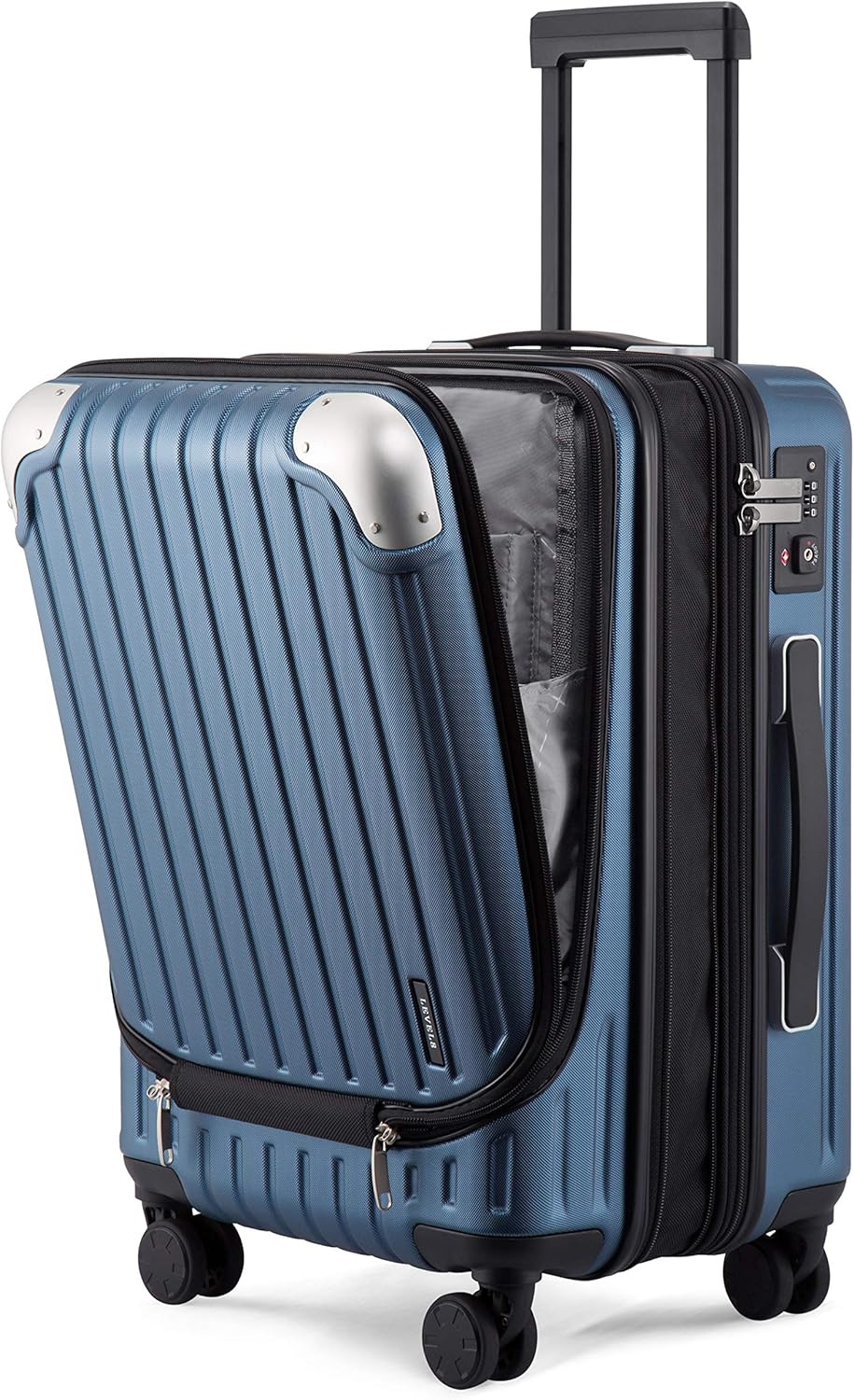 LEVEL8 Grace Carry on Luggage Airline Approved, 20 Inch Expandable Hard Sided Luggages with Spinner Wheels, Harshell Small Rolling Suitcase for Women Men with Tsa Lock, Blue - Image 2