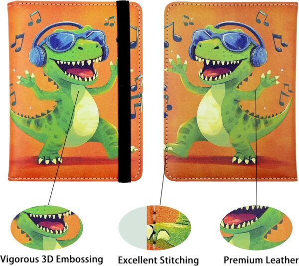 Dinosaur Passport Holder for Women and Men PU Leather Passport Cover for Travel - Image 3
